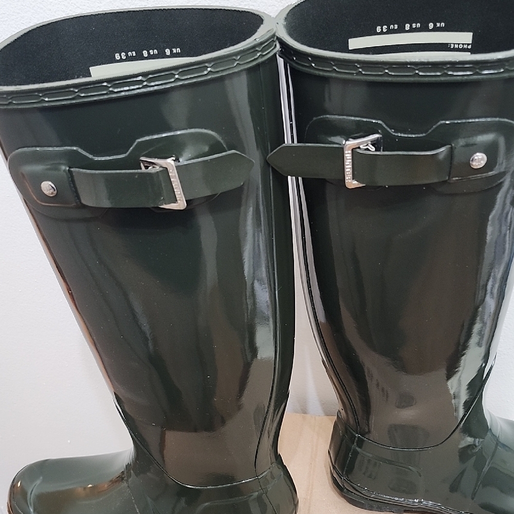 Hunter Dark Green Tall Boots - Picture 13 of 15